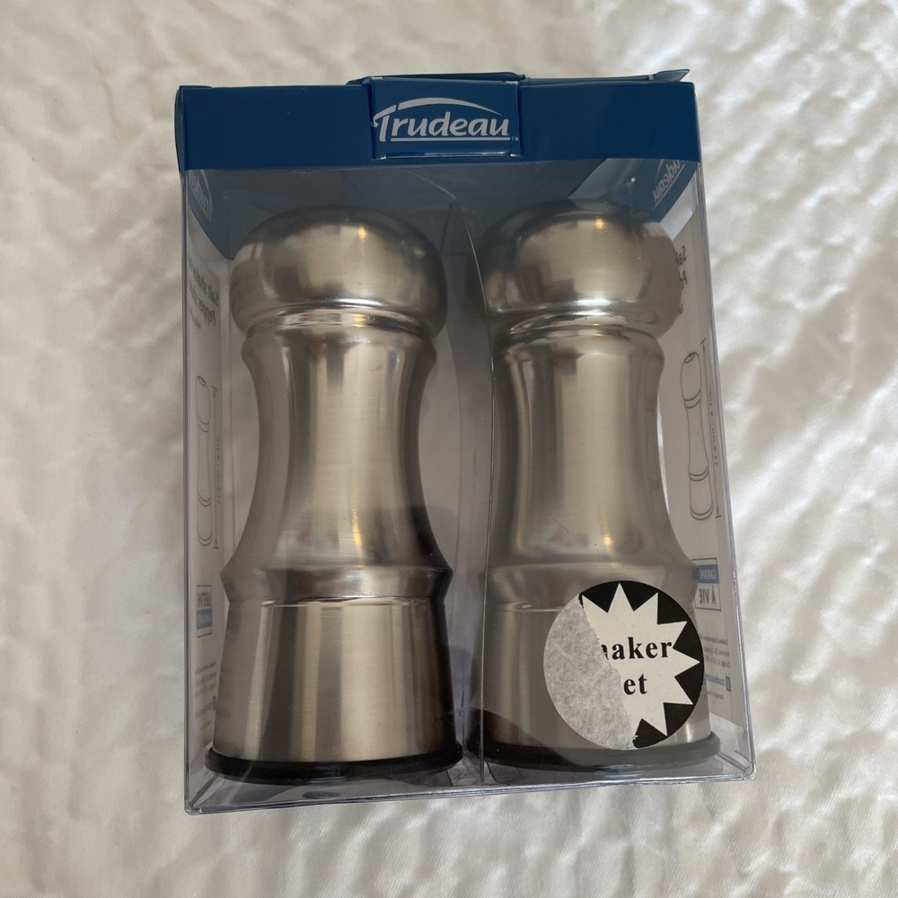 Trudeau‎ Stainless Steel 4-1/2-Inch Salt and Pepper Shakers